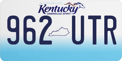 KY license plate 962UTR