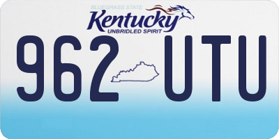 KY license plate 962UTU