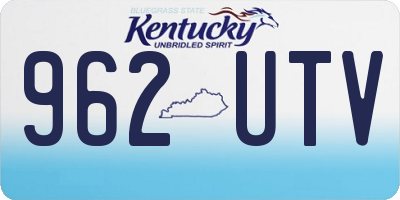 KY license plate 962UTV