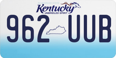 KY license plate 962UUB
