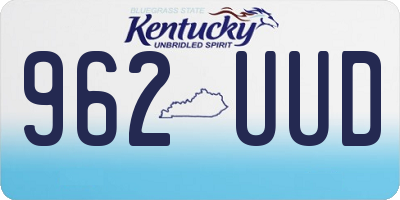 KY license plate 962UUD