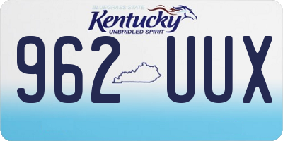 KY license plate 962UUX