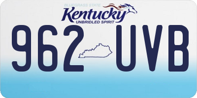 KY license plate 962UVB