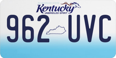 KY license plate 962UVC