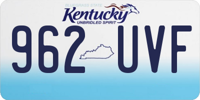 KY license plate 962UVF