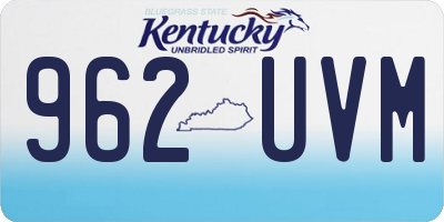 KY license plate 962UVM