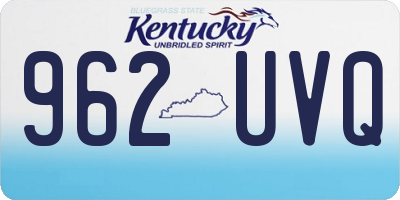 KY license plate 962UVQ