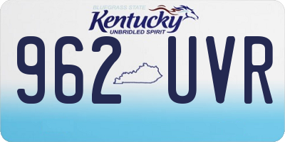 KY license plate 962UVR