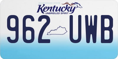 KY license plate 962UWB