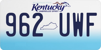 KY license plate 962UWF