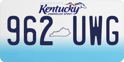 KY license plate 962UWG