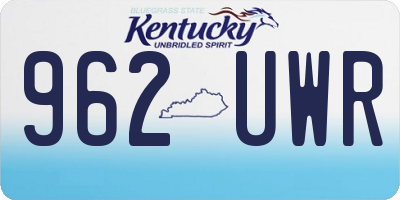 KY license plate 962UWR