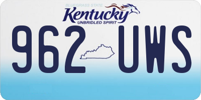 KY license plate 962UWS