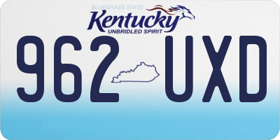 KY license plate 962UXD