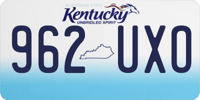 KY license plate 962UXO