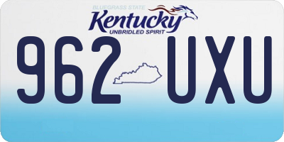KY license plate 962UXU