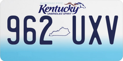 KY license plate 962UXV