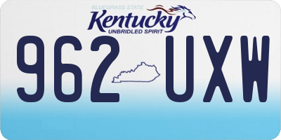 KY license plate 962UXW