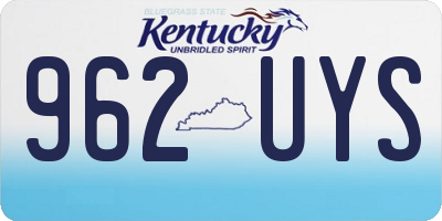 KY license plate 962UYS