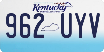 KY license plate 962UYV