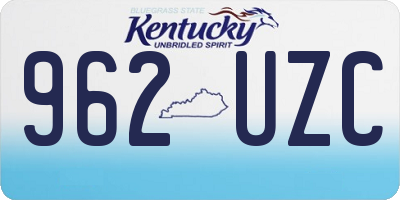 KY license plate 962UZC