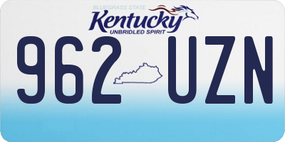 KY license plate 962UZN