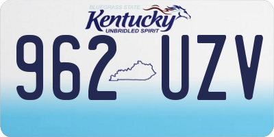 KY license plate 962UZV