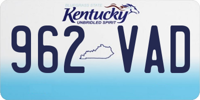 KY license plate 962VAD