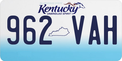 KY license plate 962VAH