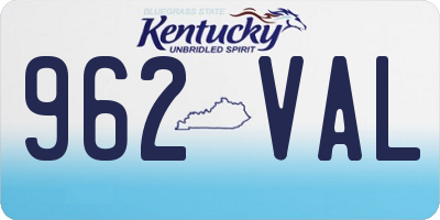 KY license plate 962VAL