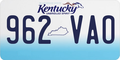 KY license plate 962VAO