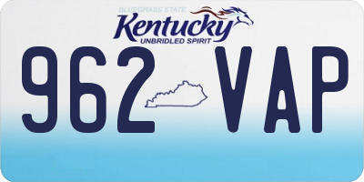 KY license plate 962VAP