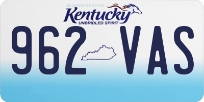KY license plate 962VAS