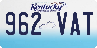 KY license plate 962VAT