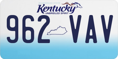 KY license plate 962VAV