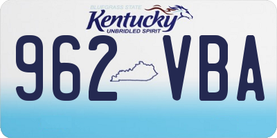 KY license plate 962VBA