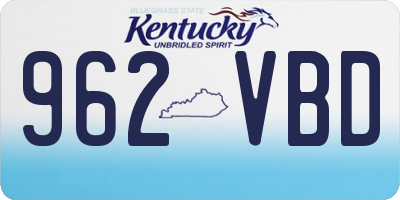 KY license plate 962VBD