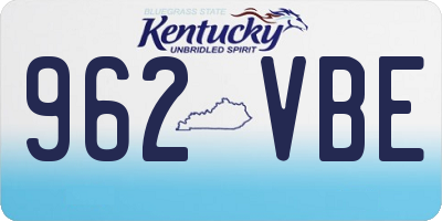 KY license plate 962VBE