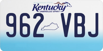 KY license plate 962VBJ