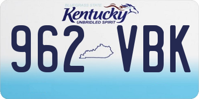 KY license plate 962VBK