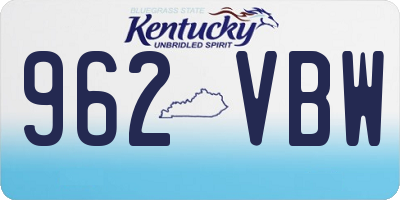 KY license plate 962VBW