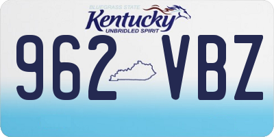 KY license plate 962VBZ