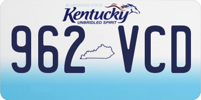 KY license plate 962VCD