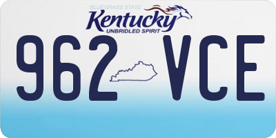 KY license plate 962VCE