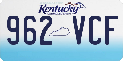 KY license plate 962VCF