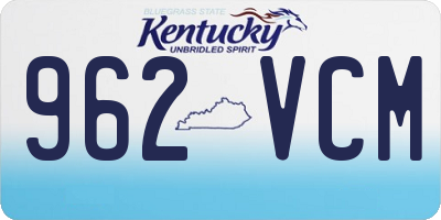 KY license plate 962VCM