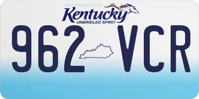 KY license plate 962VCR