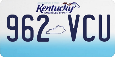 KY license plate 962VCU