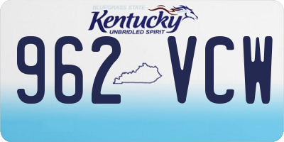 KY license plate 962VCW