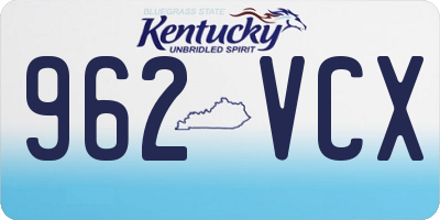 KY license plate 962VCX